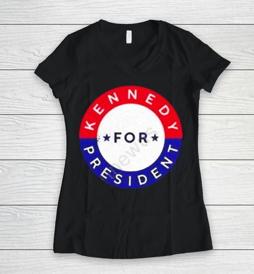Kennedy For President Women V-Neck T-Shirt