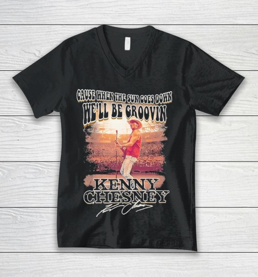 Kenny Chesney Live We’ll Be Groovin When The Sun Goes Down Unisex V-Neck T-Shirt