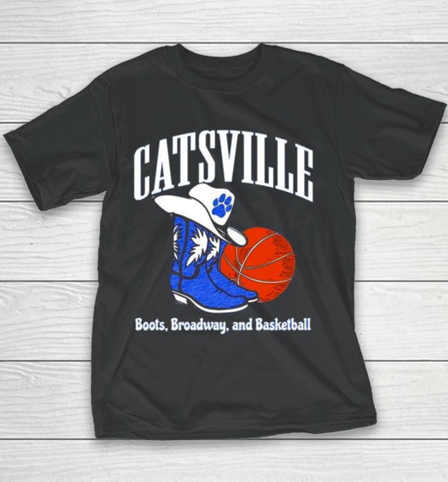 Kentucky Catsville Boots On Broadway Basketball Youth T-Shirt