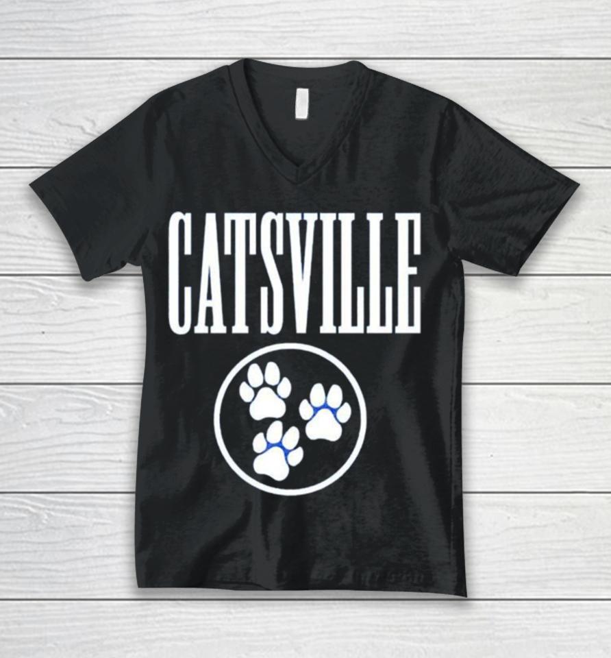Kentucky Catsville Tri Paw Kids Unisex V-Neck T-Shirt