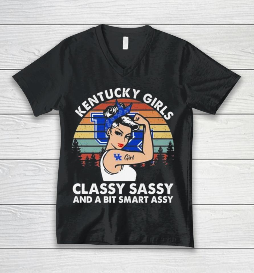 Kentucky Girls Classy Sassy And A Bit Smart Assy Vintage 2024 Unisex V-Neck T-Shirt