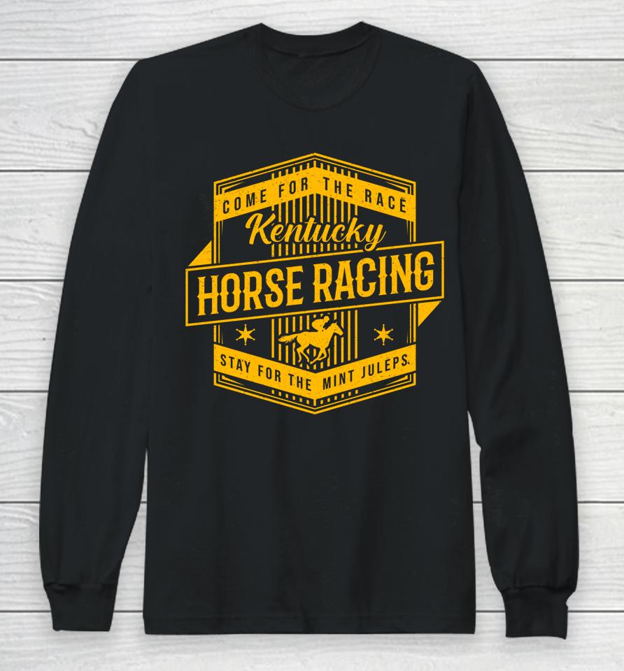 Kentucky Horse Racing Vintage Ky Derby Horse Jockey Long Sleeve T-Shirt