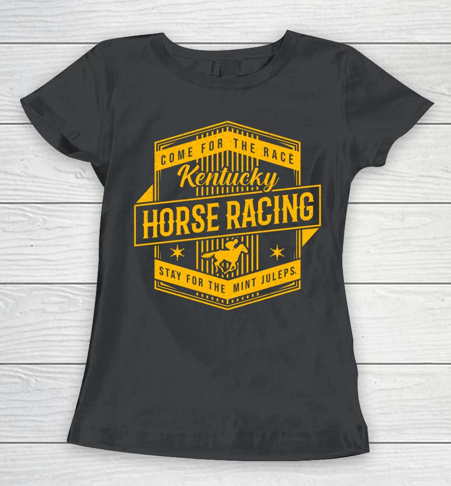 Kentucky Horse Racing Vintage Ky Derby Horse Jockey Women T-Shirt