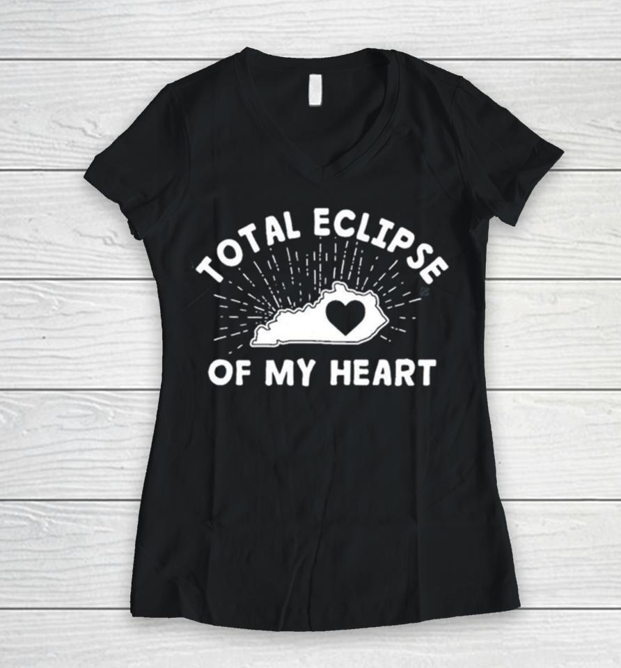 Kentucky Total Eclipse Of My Heart Women V-Neck T-Shirt