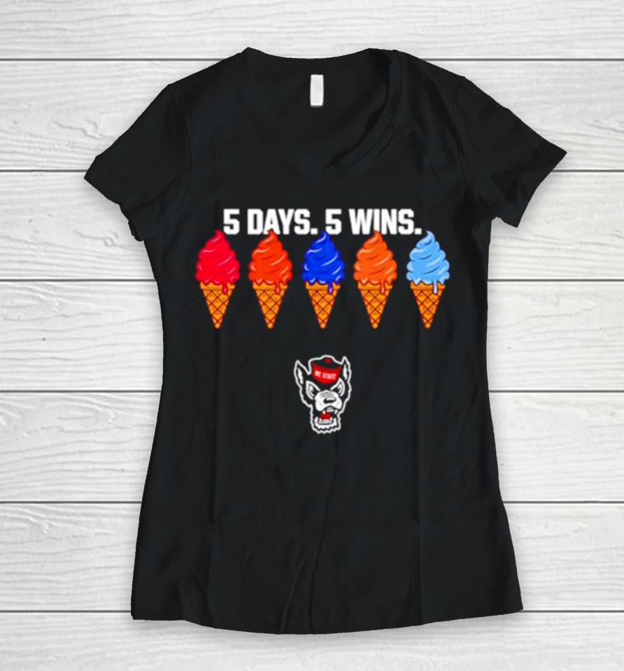Kevin Keatts 5 Day 5 Win Women V-Neck T-Shirt