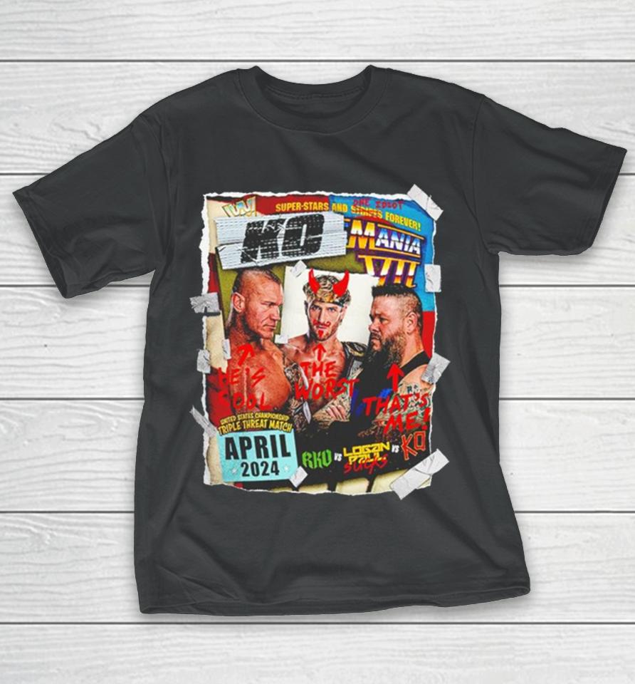 Kevin Owens Wrestlemania 40 Ko Mania Vii T-Shirt