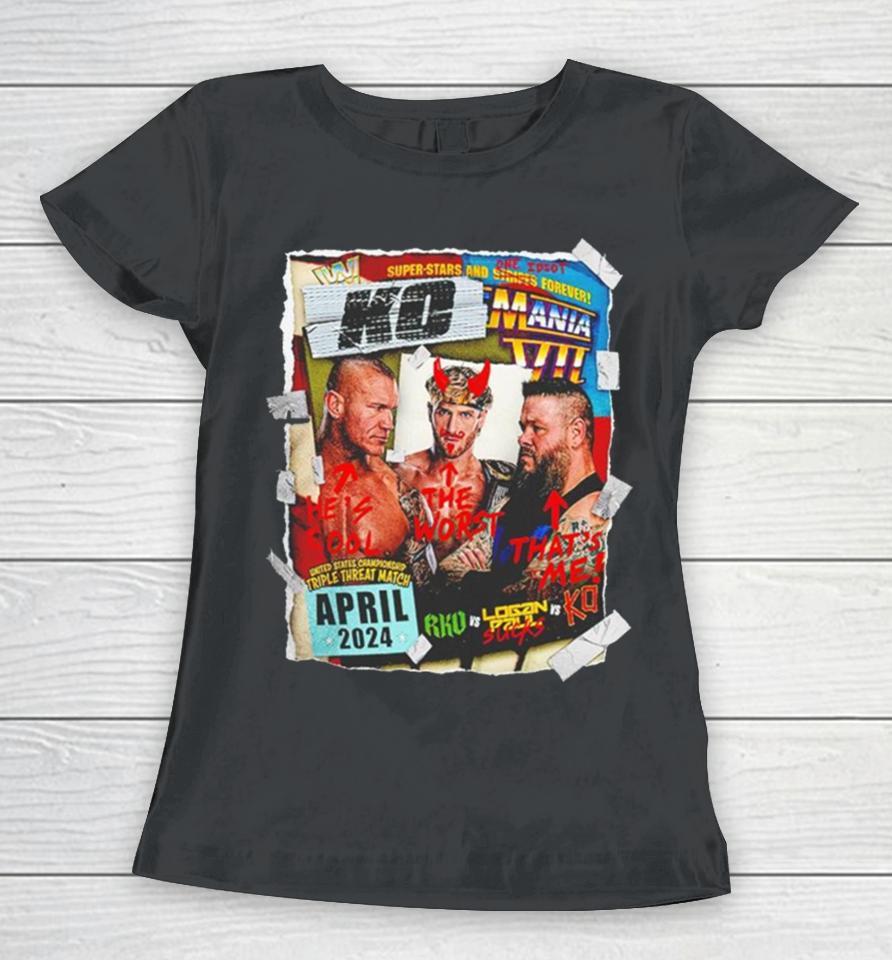 Kevin Owens Wrestlemania 40 Ko Mania Vii Women T-Shirt
