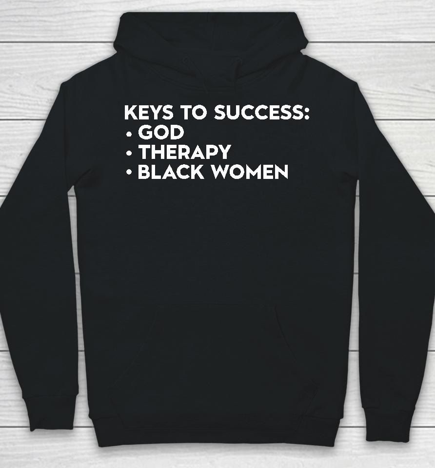 Keys To Success God Therapy Black Women Hoodie