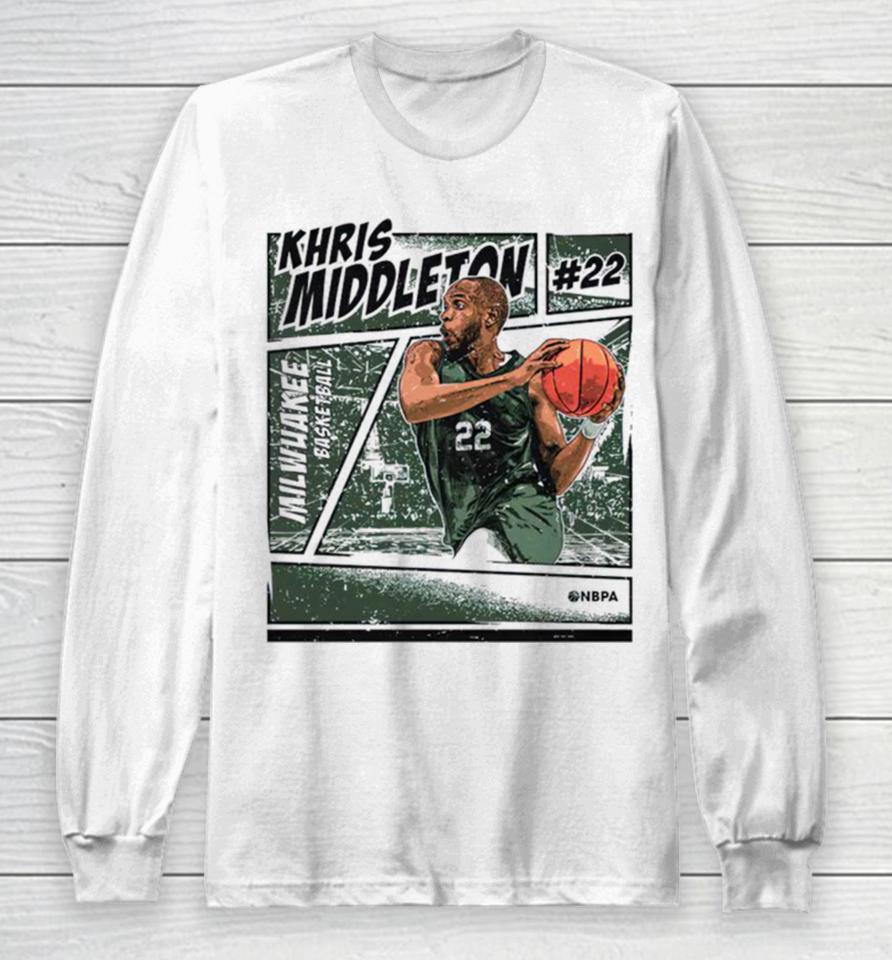 Khris Middleton Milwaukee Comic Slam Dunk Long Sleeve T-Shirt