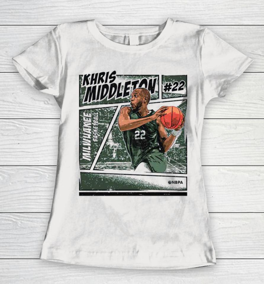 Khris Middleton Milwaukee Comic Slam Dunk Women T-Shirt