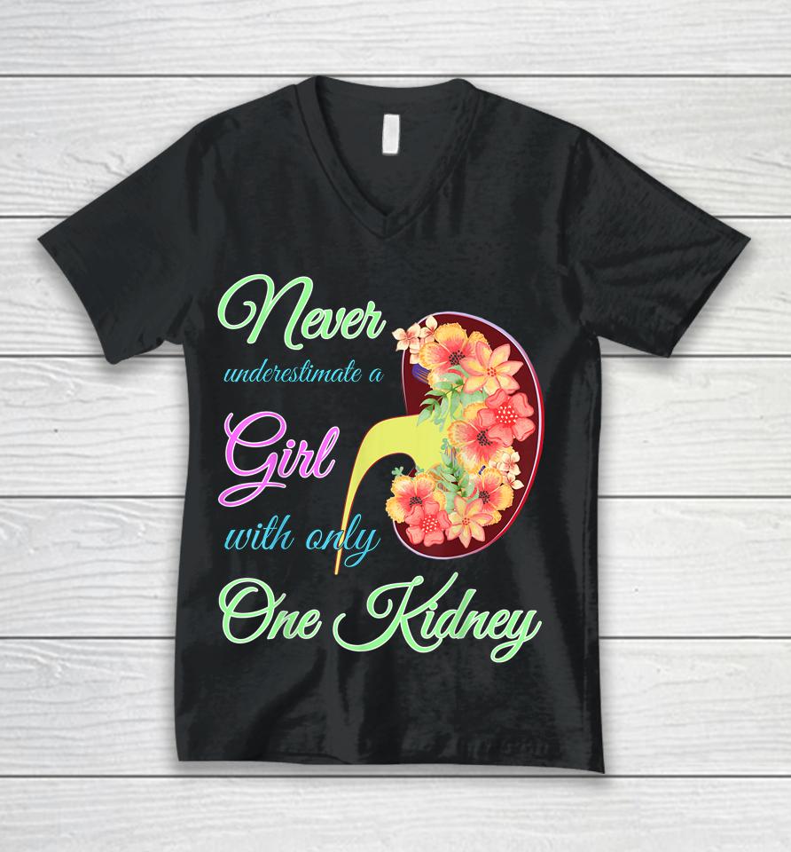 Kidney Disease Awareness Girl Donor Organ To Transplant Dad Unisex V-Neck T-Shirt