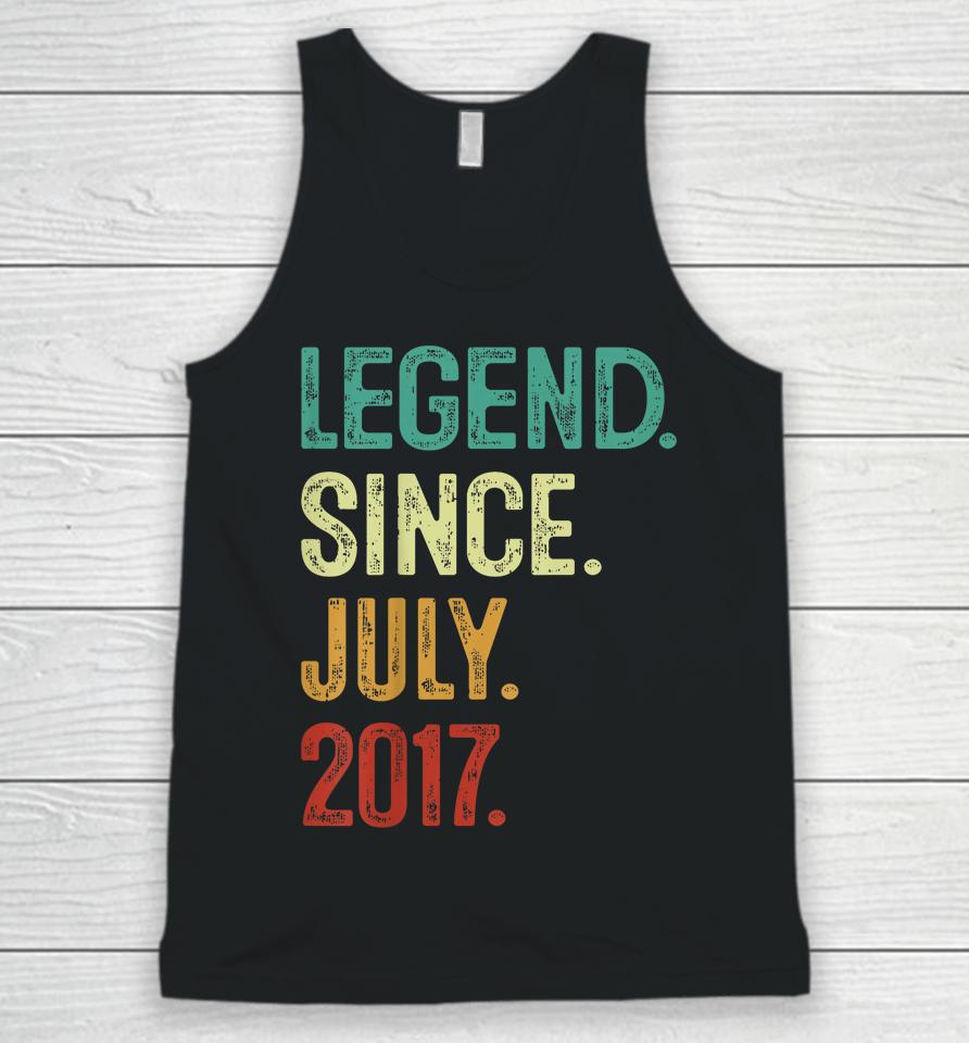 Kids 6 Years Old Legend Since July 2017 6Th Birthday Unisex Tank Top