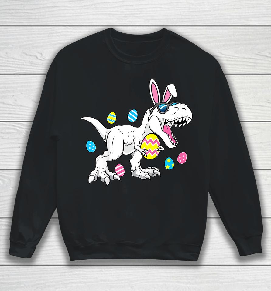 Kids Boys Easter Dinosaur Shirt Egg A Saurus Trex Sweatshirt