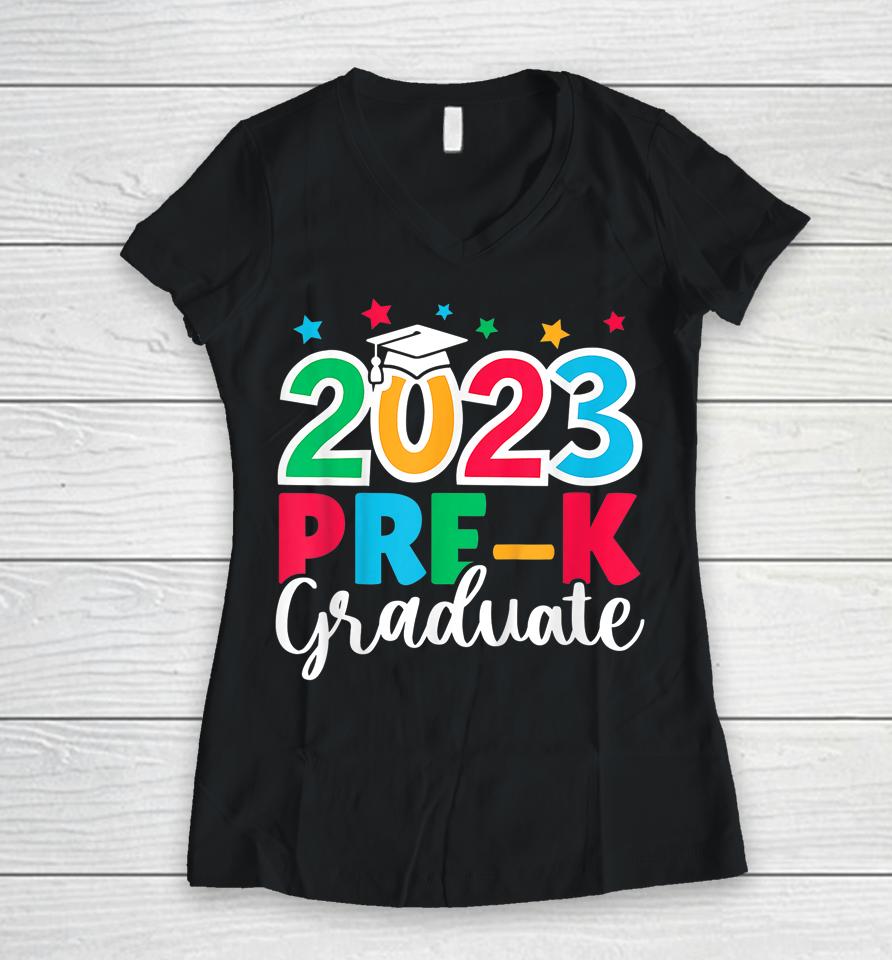 Kids Pre-K Graduate Grad Pre-K Graduation 2023 Last Day Of School Women V-Neck T-Shirt
