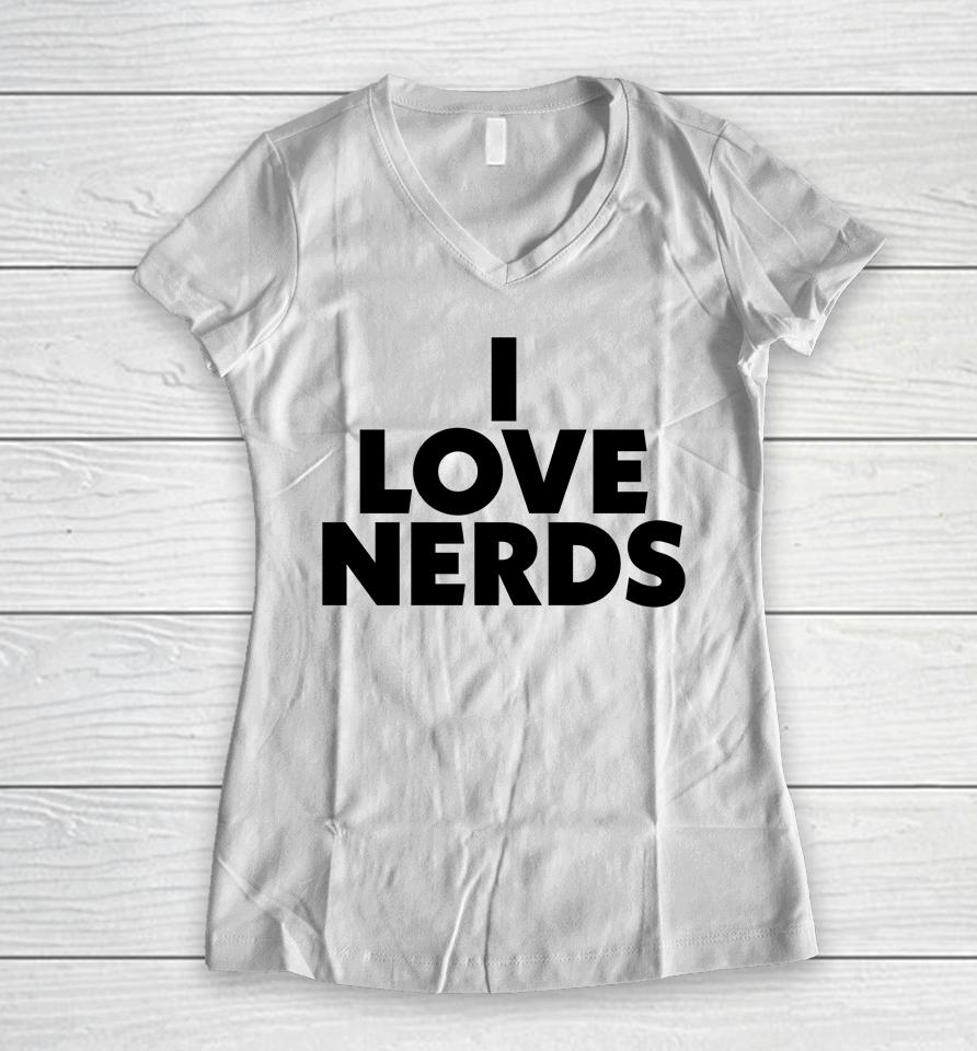 Kim Kardashian I Love Nerds Women V-Neck T-Shirt