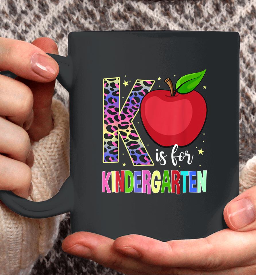 Kindergarten Cute Leopard K Is For Kindergarten Teacher Coffee Mug