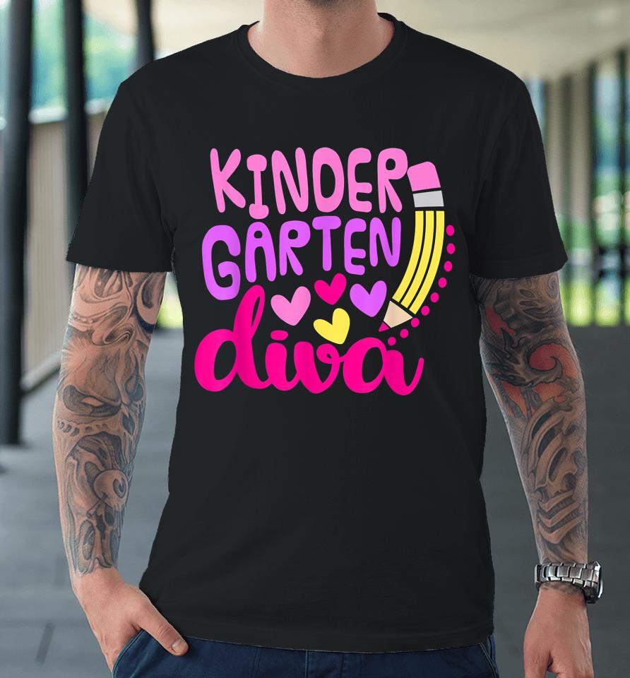 Kindergarten Diva Girls First Day Of Kindergarten Premium T-Shirt