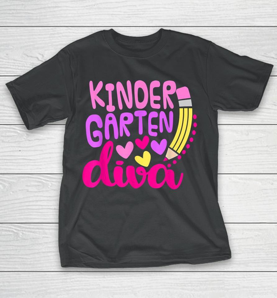 Kindergarten Diva Girls First Day Of Kindergarten T-Shirt