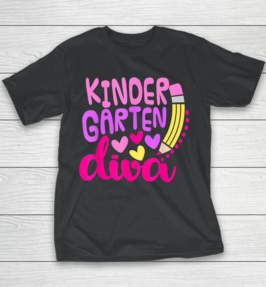 Kindergarten Diva Girls First Day Of Kindergarten Youth T-Shirt