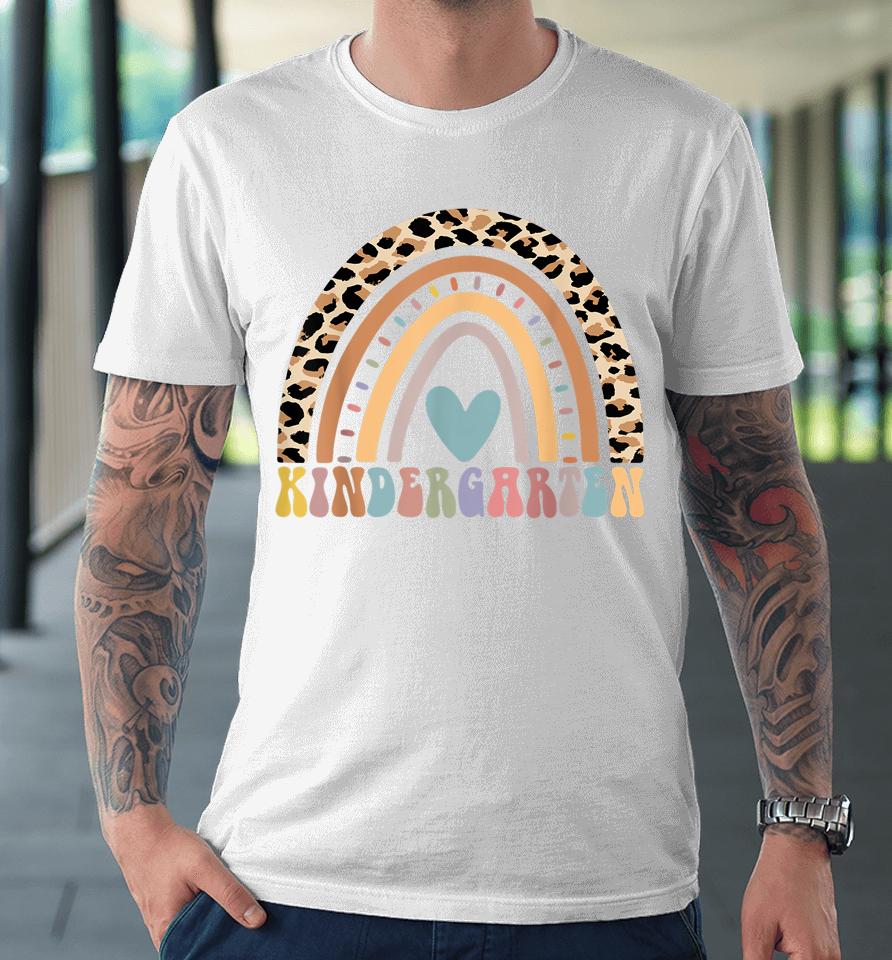 Kindergarten Girls Teacher Squad Team Rainbow Groovy Premium T-Shirt