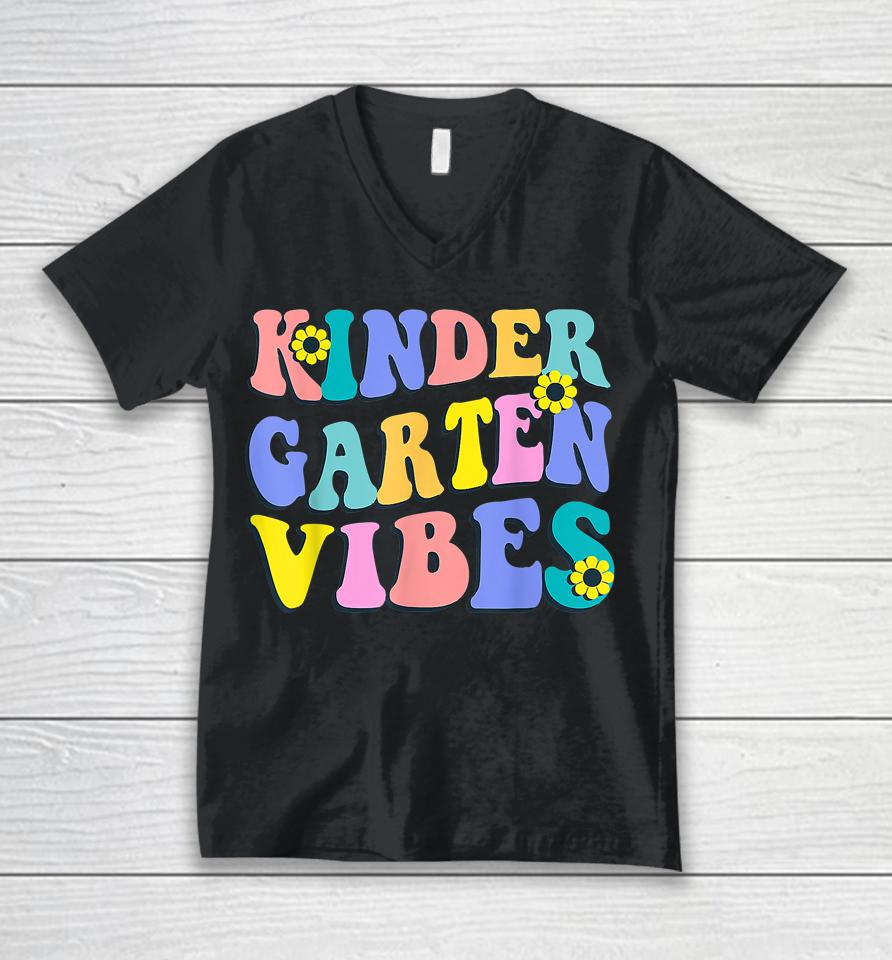 Kindergarten Vibes First Day Back To School Teacher Students Unisex V-Neck T-Shirt