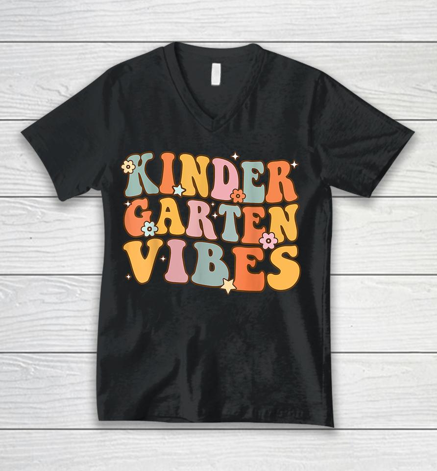 Kindergarten Vibes First Day Back To School Teacher Students Unisex V-Neck T-Shirt