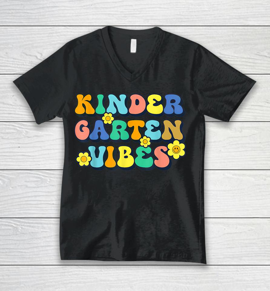 Kindergarten Vibes Teachers Kids Back To School Unisex V-Neck T-Shirt