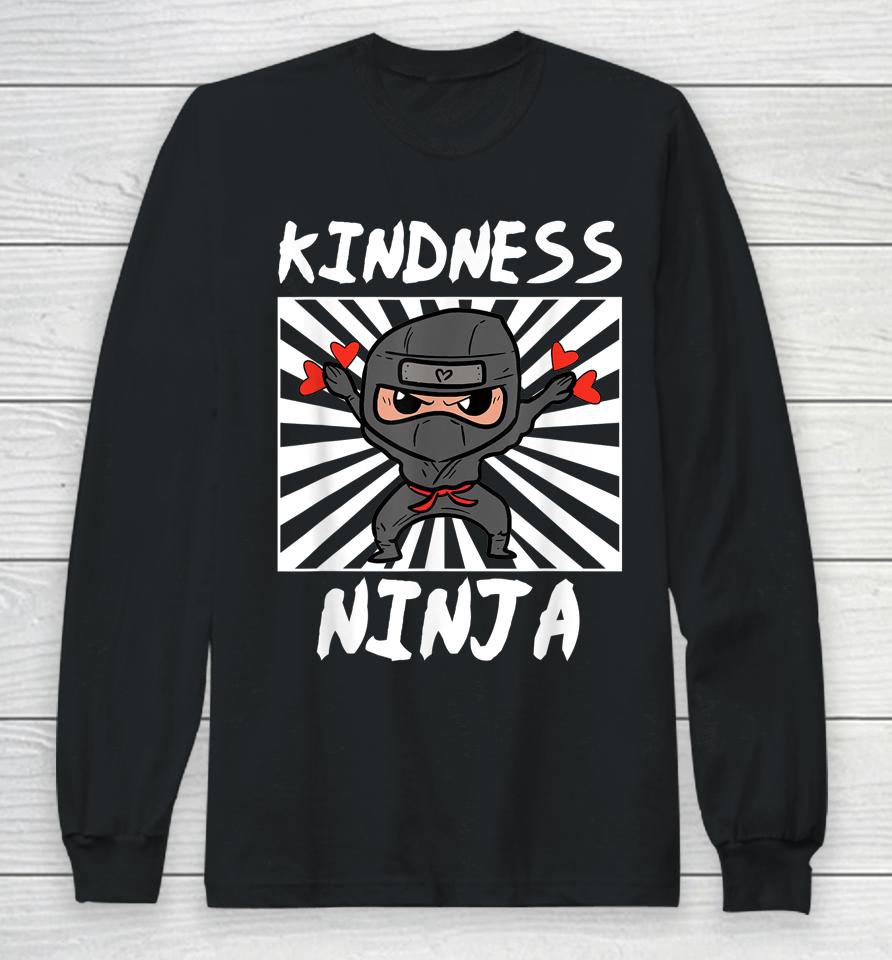 Kindness Ninja Funny Unity Day Orange Anti Bullying Long Sleeve T-Shirt