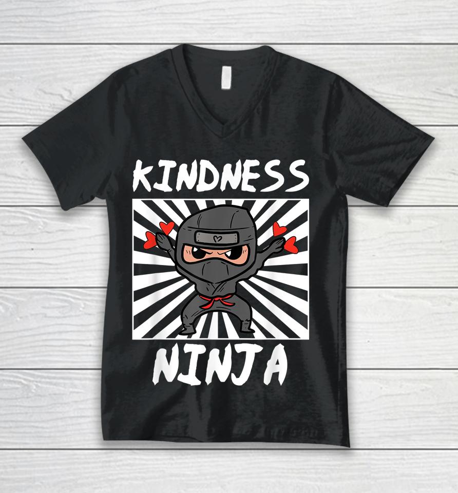 Kindness Ninja Funny Unity Day Orange Anti Bullying Unisex V-Neck T-Shirt