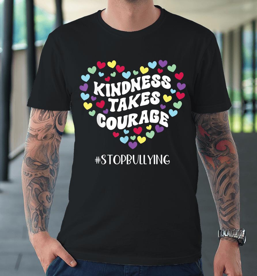 Kindness Takes Courage Anti-Bullying Awareness Wavy Orange Premium T-Shirt
