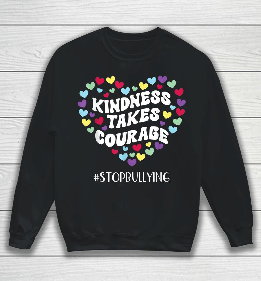 Kindness Takes Courage Anti-Bullying Awareness Wavy Orange Sweatshirt