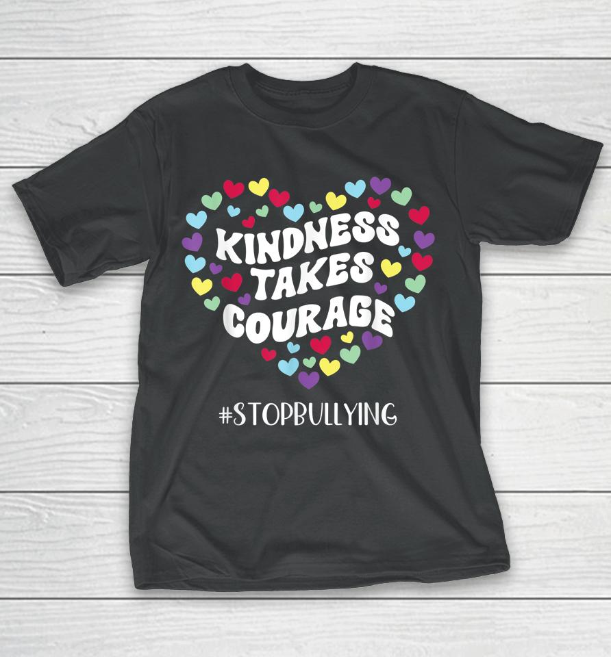 Kindness Takes Courage Anti-Bullying Awareness Wavy Orange T-Shirt