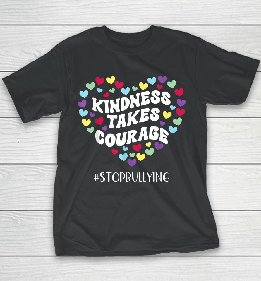 Kindness Takes Courage Anti-Bullying Awareness Wavy Orange Youth T-Shirt