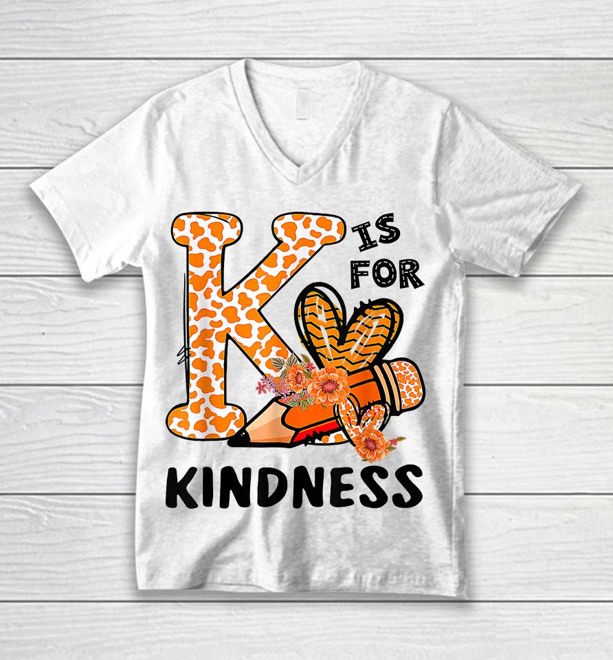 Kindness Unity Day Orange No Bullying Teachers Unisex V-Neck T-Shirt