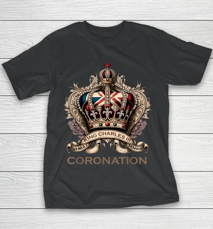 King Charles Iii British Monarch Royal Coronation May 2023 Youth T-Shirt