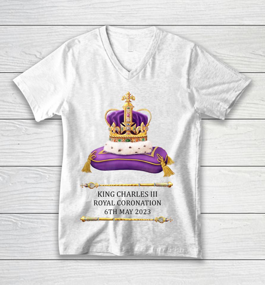 King Charles Iii Coronation 2023 British Souvenir Unisex V-Neck T-Shirt