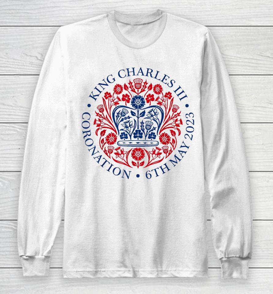 King Charles Iii Coronation Shirt Official Logo Watch Party Long Sleeve T-Shirt