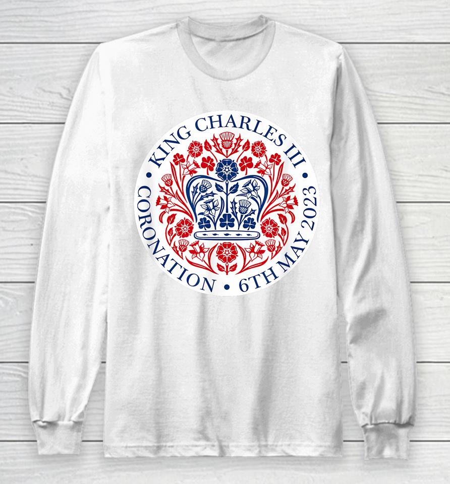 King Charles Iii Coronation Shirt Official Logo Watch Party Long Sleeve T-Shirt