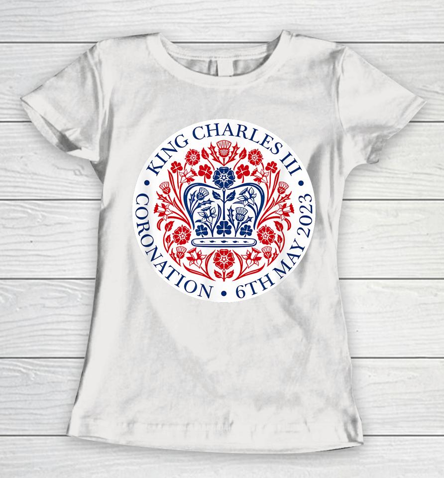 King Charles Iii Coronation Shirt Official Logo Watch Party Women T-Shirt