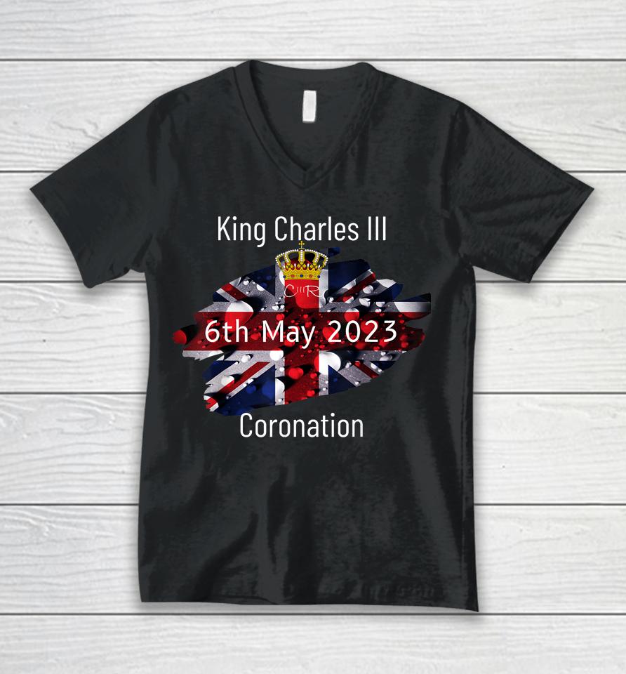 King Charles Iii Royal Family Coronation 6Th May 2023 Unisex V-Neck T-Shirt