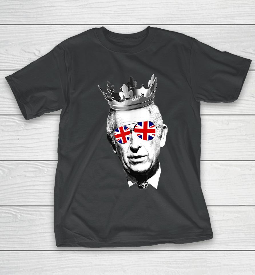 King Charles Iii Sunglasses British Crown Union Jack Meme T-Shirt