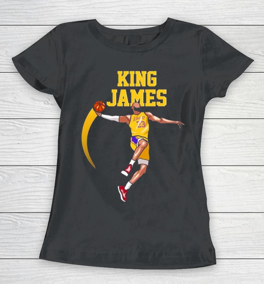 King James Basketball Player Los Angeles Lakers Nba Women T-Shirt