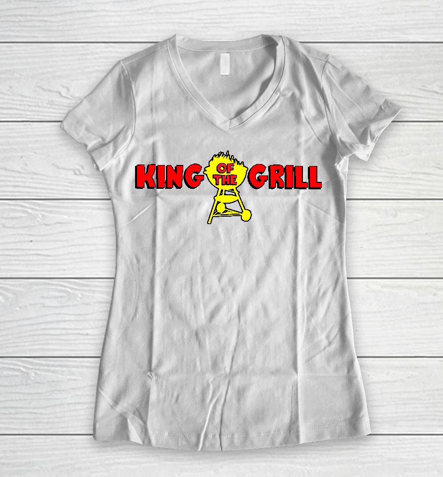 King Of The Grill Middleclassfancy Store Women V-Neck T-Shirt