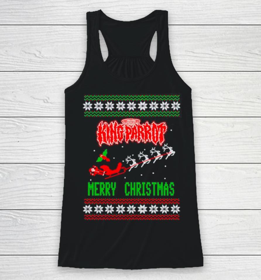 King Parrot Merry Christmas Uglyshirts Racerback Tank