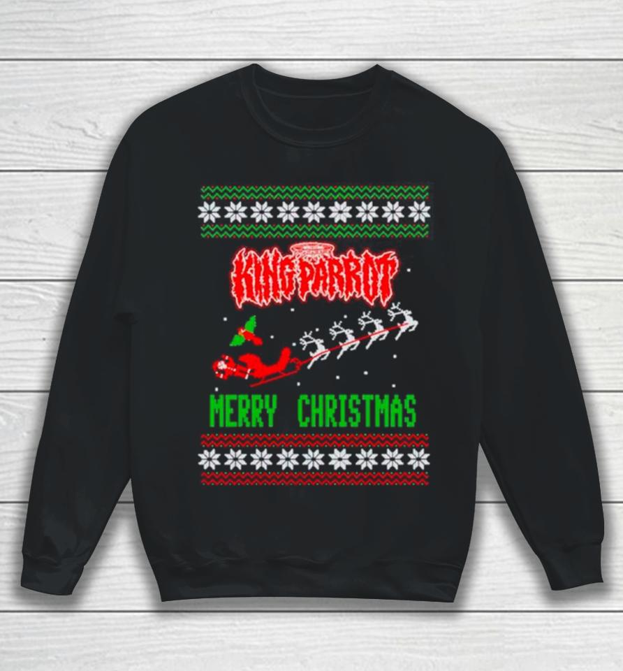King Parrot Merry Christmas Uglyshirts Sweatshirt