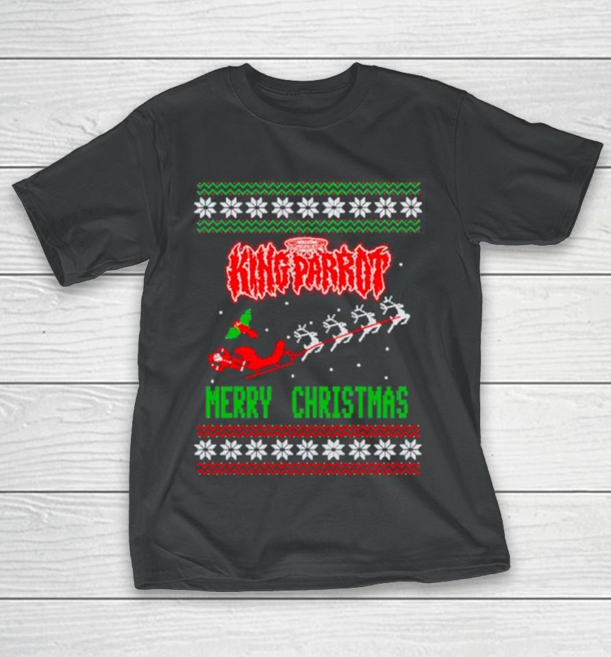 King Parrot Merry Christmas Uglyshirts T-Shirt