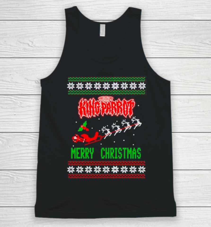 King Parrot Merry Christmas Uglyshirts Unisex Tank Top