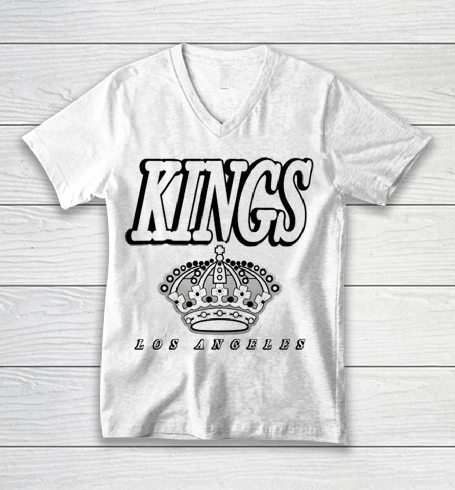 Kings Los Angeles Crown Hockey Nhl Unisex V-Neck T-Shirt