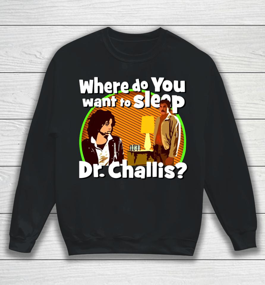 Kinky Horror Where Do You Want To Sleep Dr Challis Sweatshirt