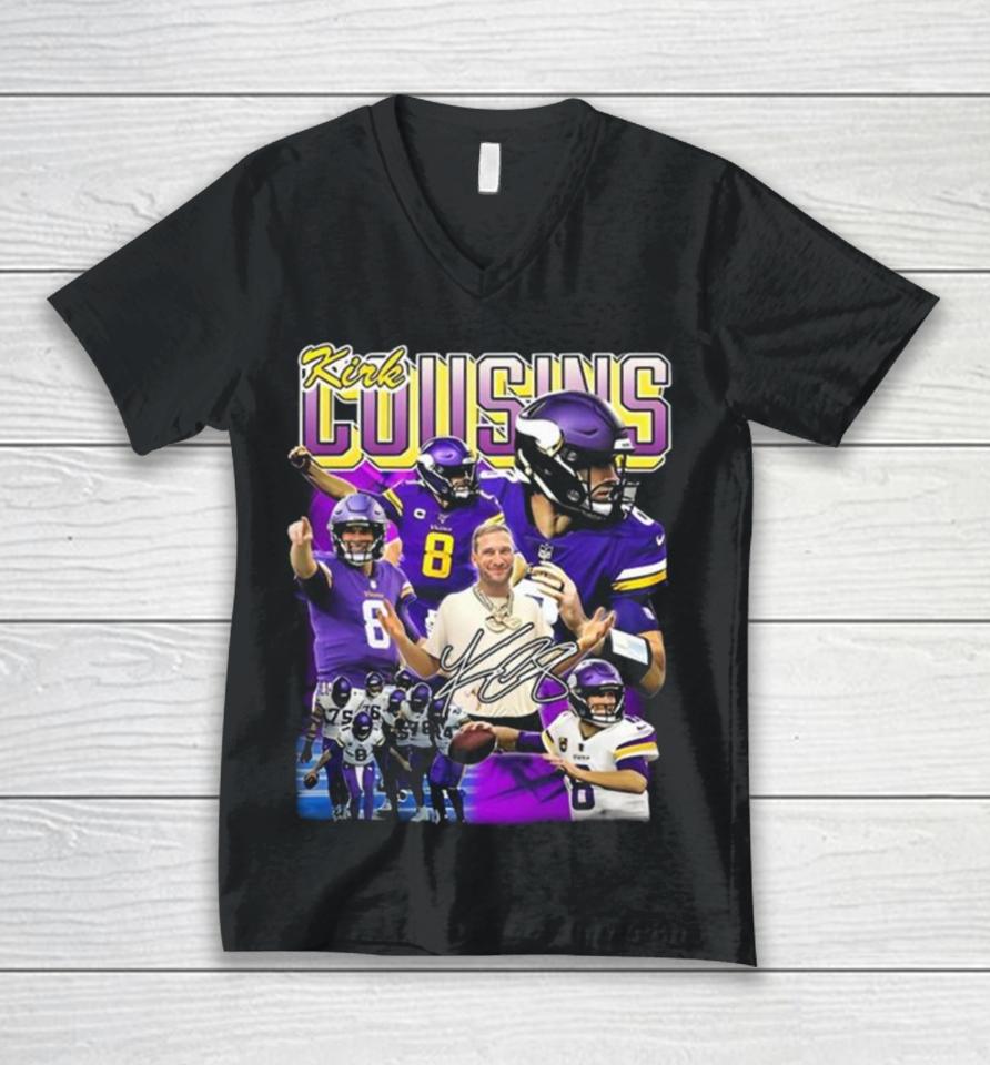 Kirk Cousins Minnesota Vikings Signature Unisex V-Neck T-Shirt